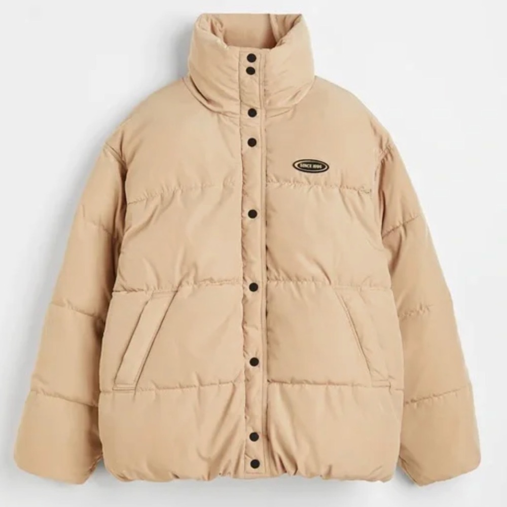 H & M Divided tan puffer jacket.